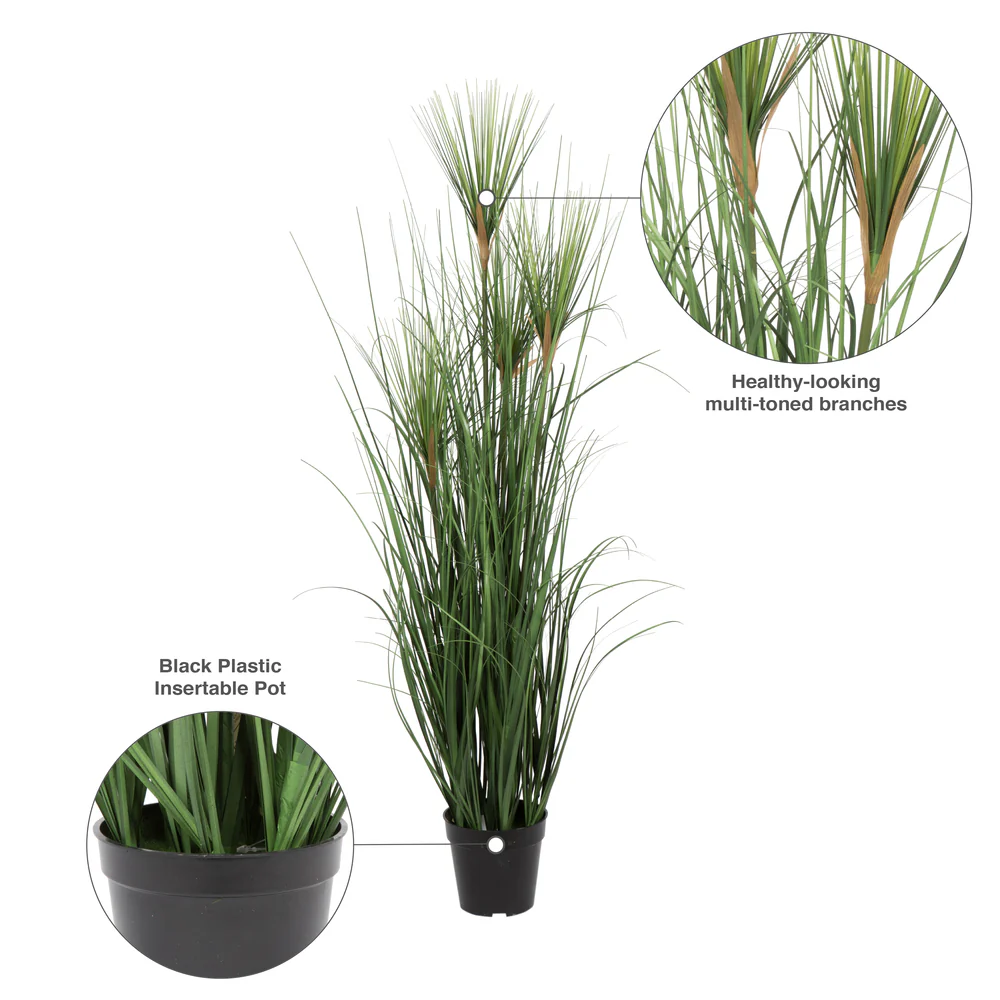 48" IFR PVC Brushed Grass Artificial Plant w/Pot -Green - Image 6