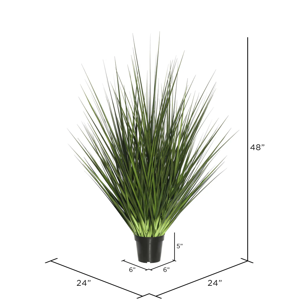 48" IFR PVC Extra Full Grass Artificial Plant w/Pot -Green - Image 3