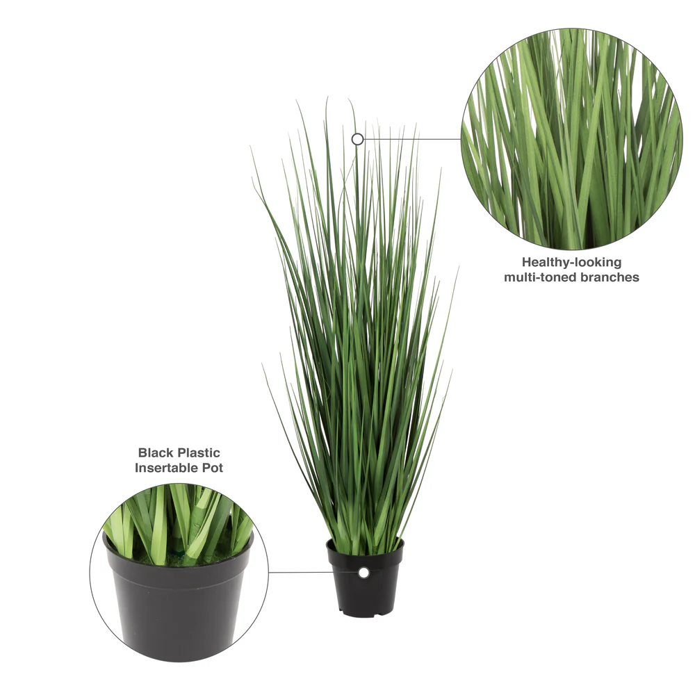 48" IFR PVC Extra Full Grass Artificial Plant w/Pot -Green - Image 5