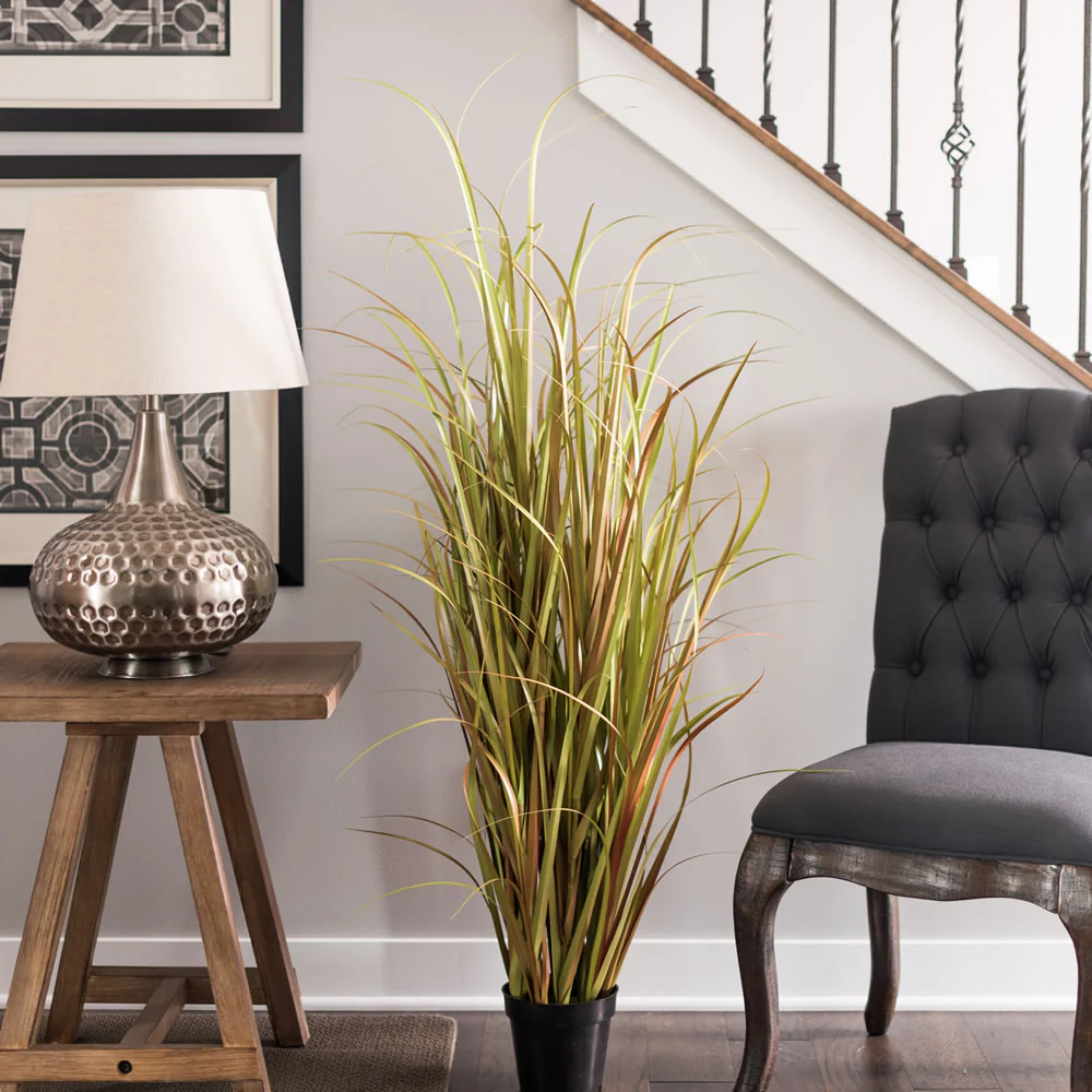 48" IFR PVC Mixed Grass Artificial Plant w/Pot -2 Tone Brown - Image 5