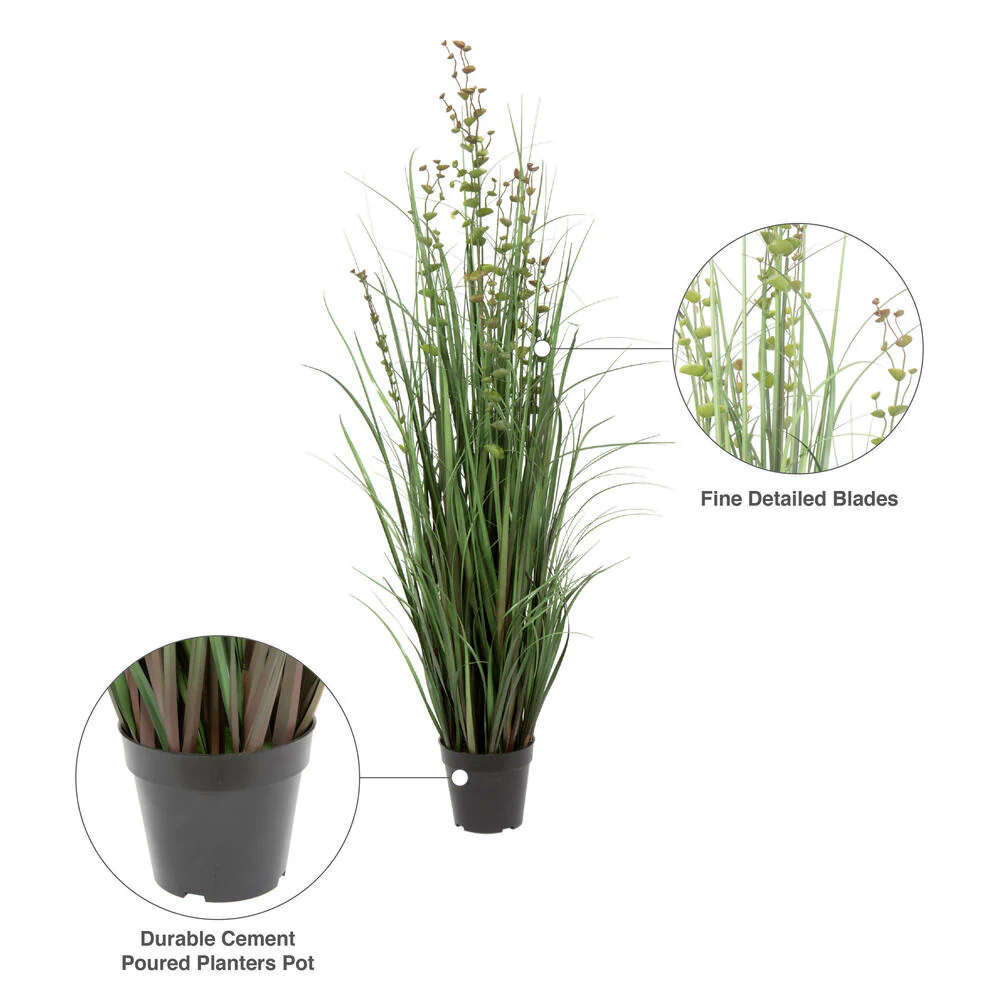48" IFR PVC Seeded Eucalyptus Grass Artificial Plant w/Pot -Green - Image 6