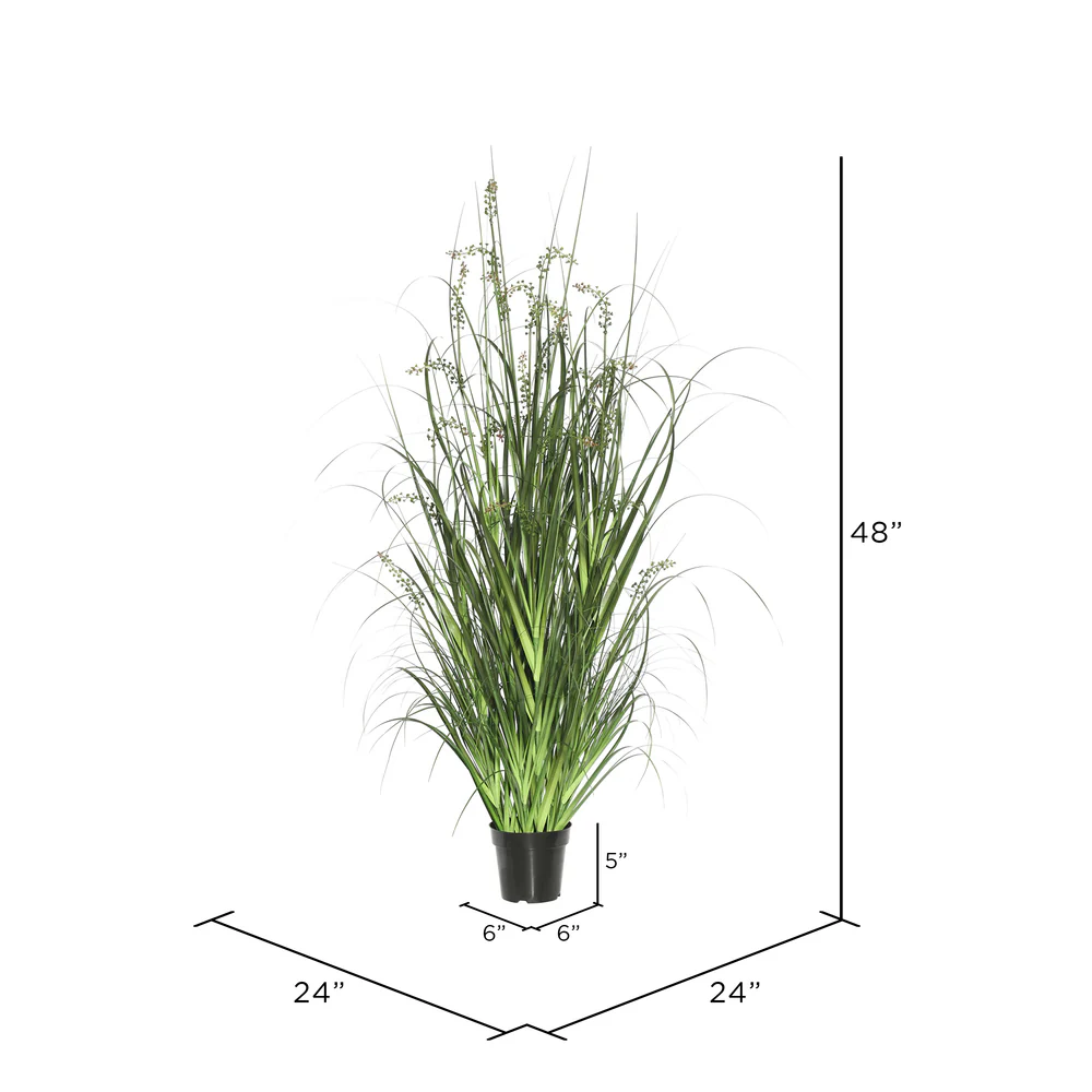 48" IFR PVC Sheep's Grass Artificial Plant w/Pot -Green - Image 3