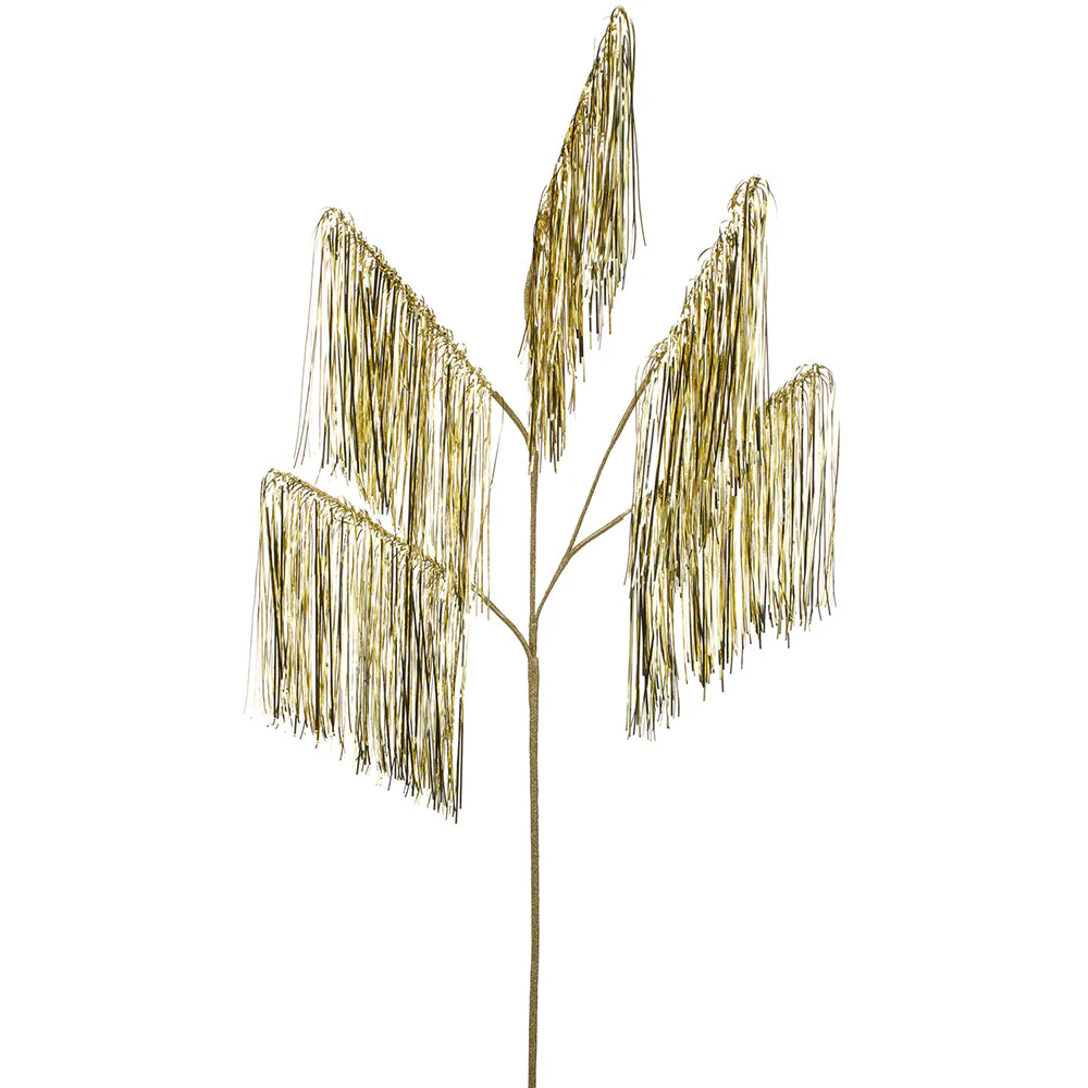 49" Hanging Tinsel Artificial Stem -Gold (Pack of 12)