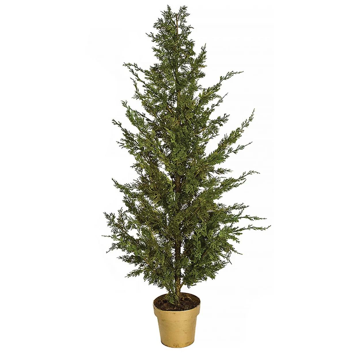 4'9" PE Artificial Eastern Red Cedar Tree w/Pot -Green