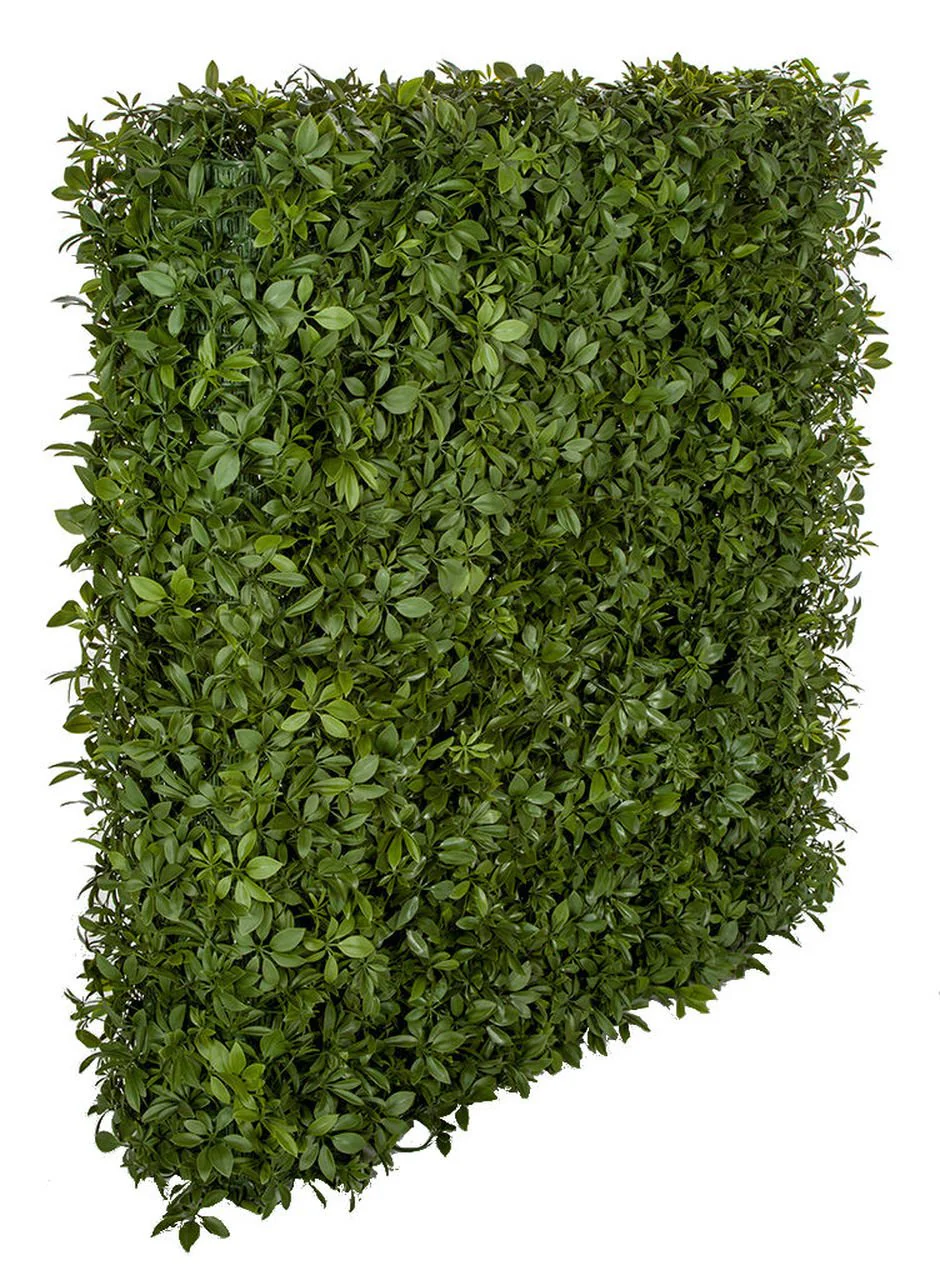 49"Hx48"Wx10"D Outdoor UV-Resistant Artificial Schefflera Leaf Topiary Hedge -2 Tone Green - Image 2