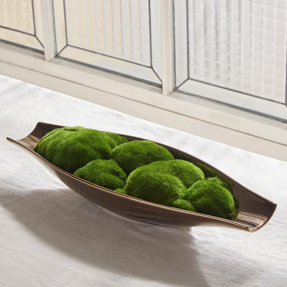 4"Hx18"W Artificial Moss Arrangement w/Ceramic Plate -Green - Image 2
