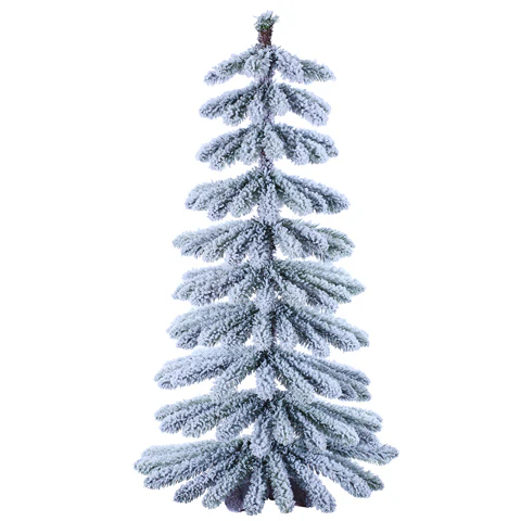 4'Hx20"W Flocked Winter Alpine Pine Artificial Christmas Tree, Unlit -Snow