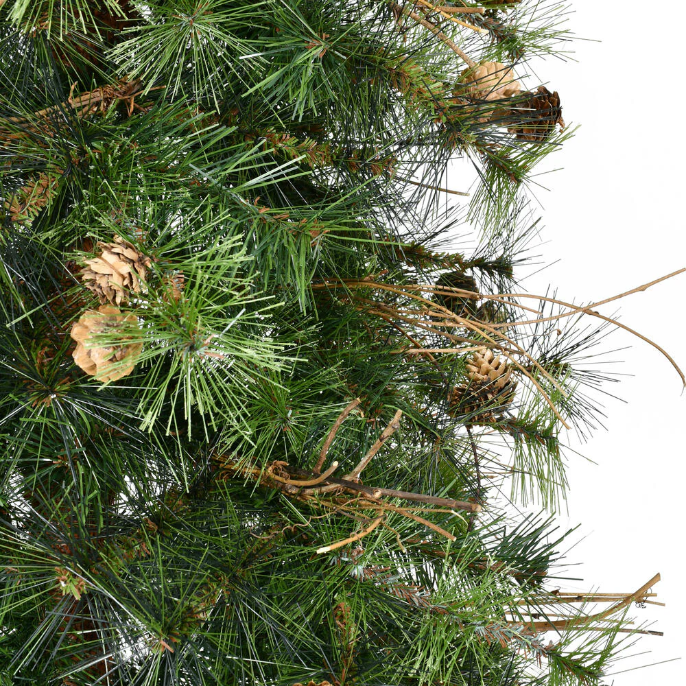4'Hx26"W Mixed Country Artificial Alpine Tree w/Pinecone & Grapevine, Unlit -Green/Brown - Image 3