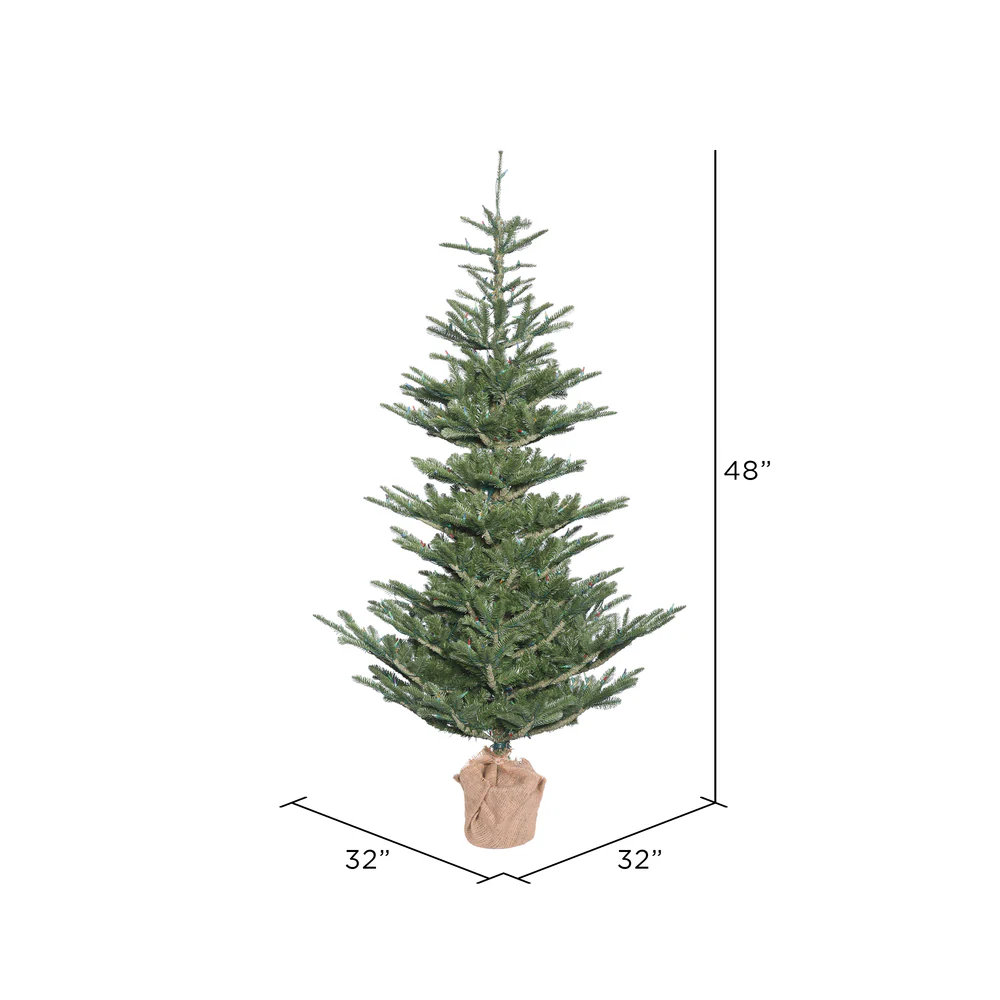 4'Hx32"W PE Alberta Spruce Artificial Christmas Tree w/Burlap Base, Unlit -Green - Image 3
