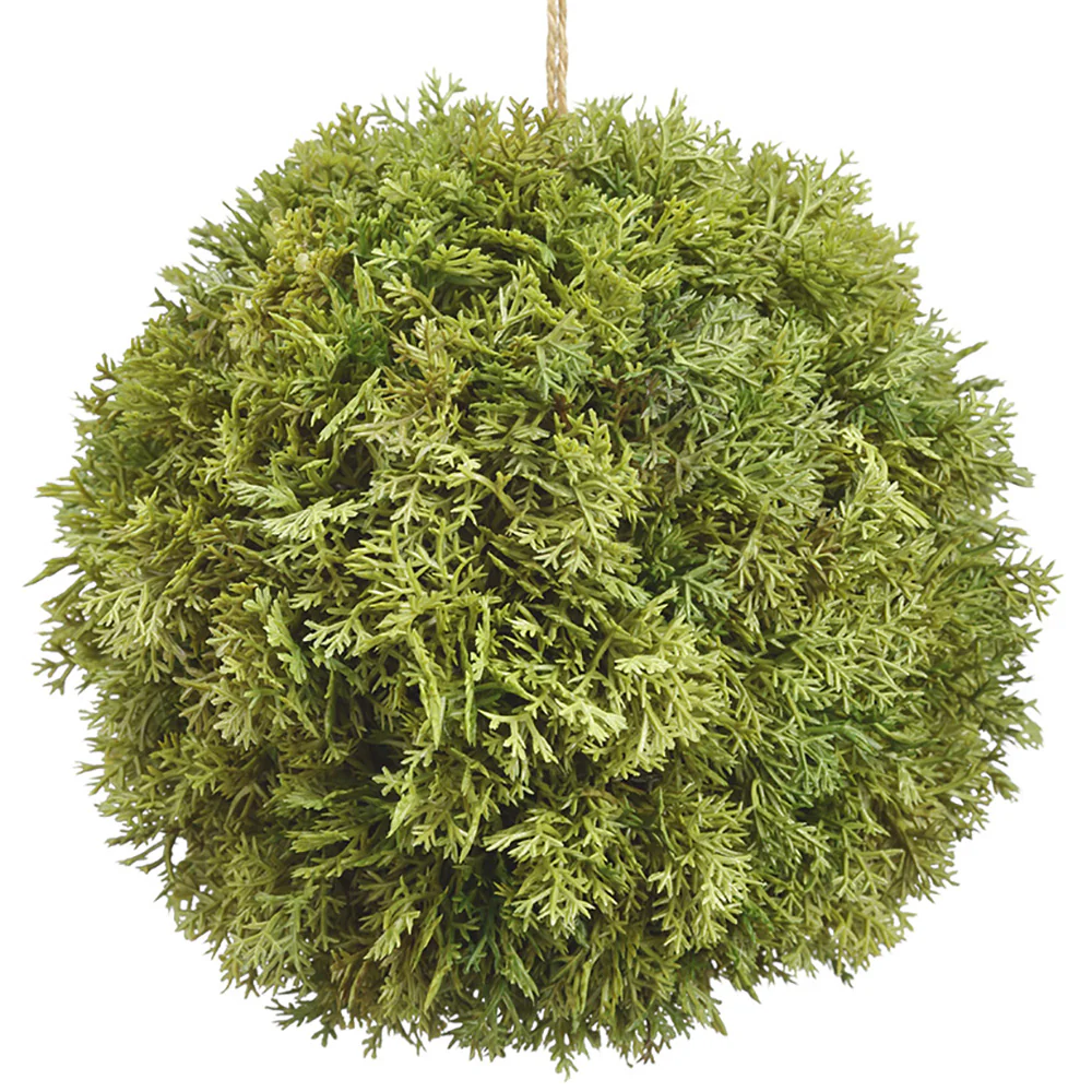 5.5" Hanging Artificial Moss Ball-Shaped Topiary -Green (Pack of 6)