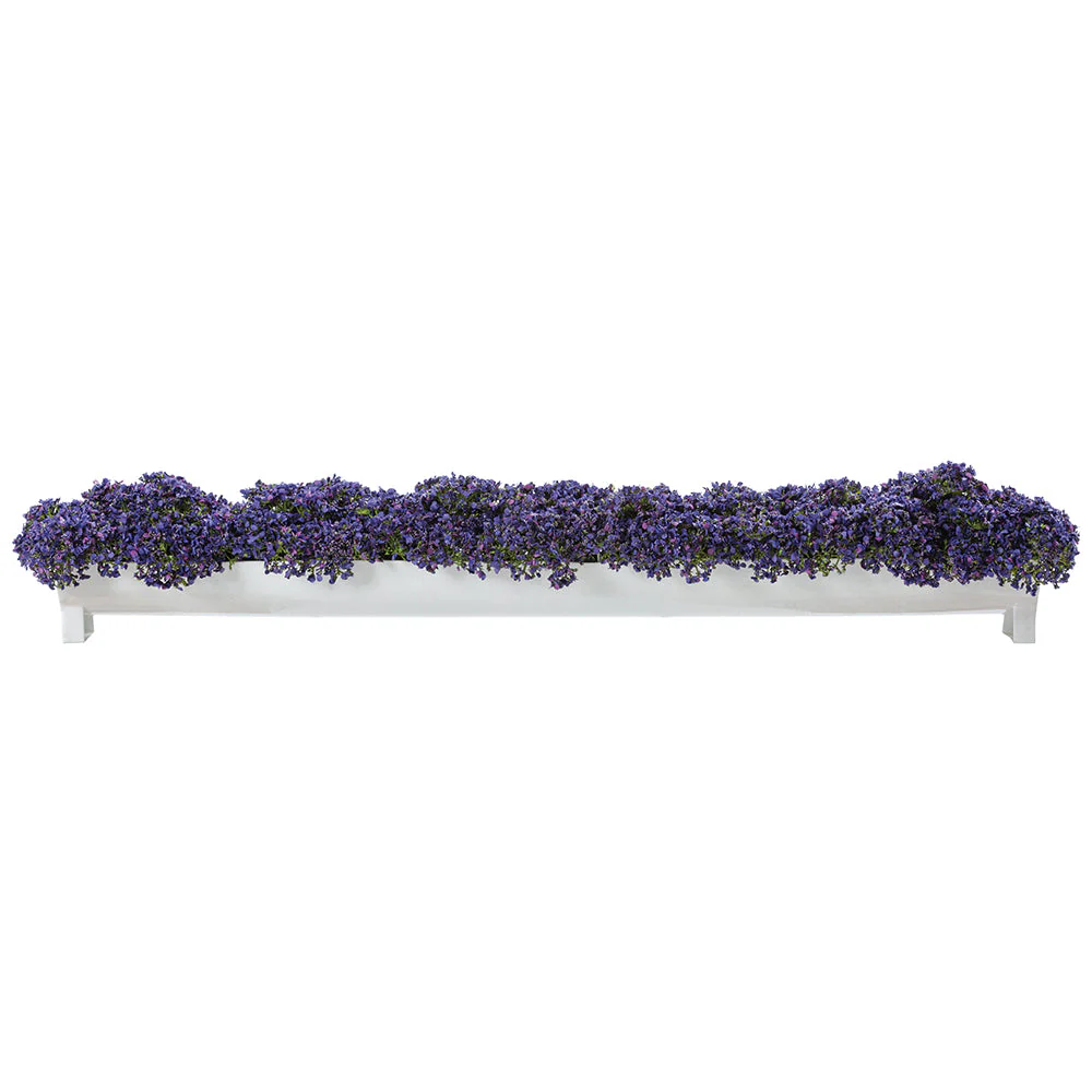 5.5"Hx38.5"W Queen Anne Lace Silk Flower Arrangement w/Long Metal Container -Purple