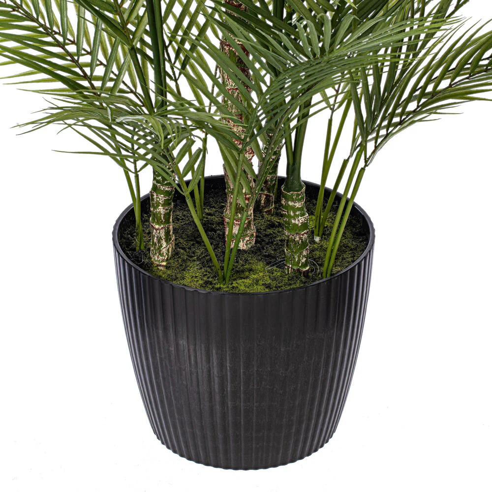 5' Areca Silk Palm Tree w/Plastic Pot -Green - Image 3