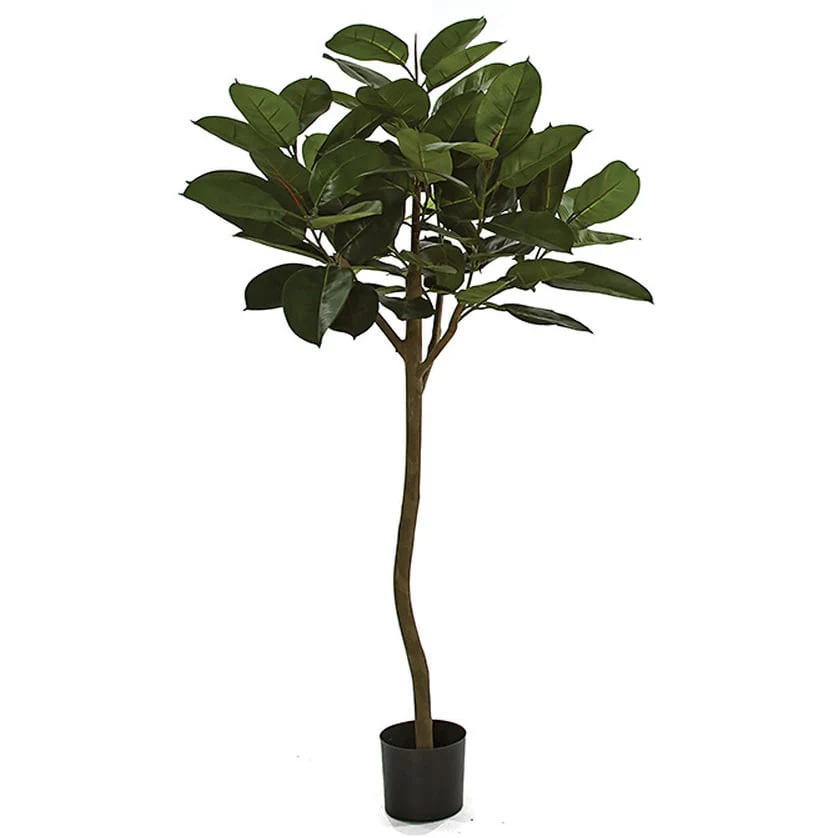 5' IFR Rubber Leaf Artificial Tree w/Pot -Green
