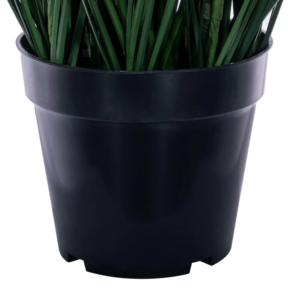 5' Outdoor UV-Resistant Artificial Tufted Hair Grass Plant w/Pot -Green - Image 2