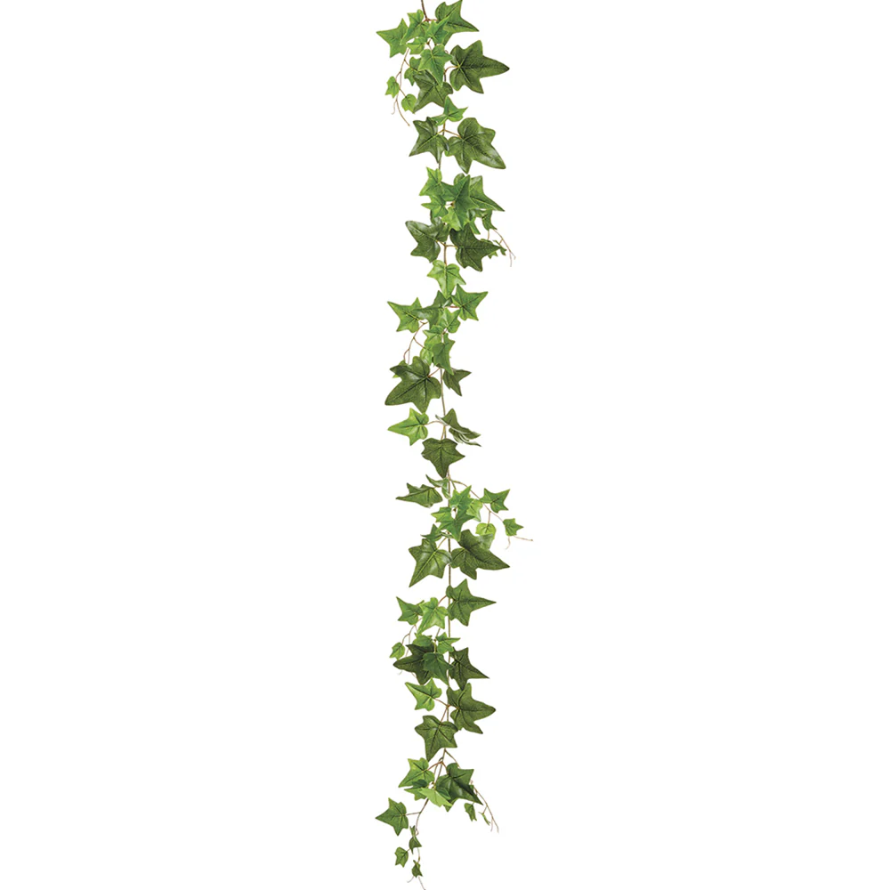 5' Outdoor UV-Resistant PVC IFR Artificial Ivy Leaf Garland -Green (Pack of 6)