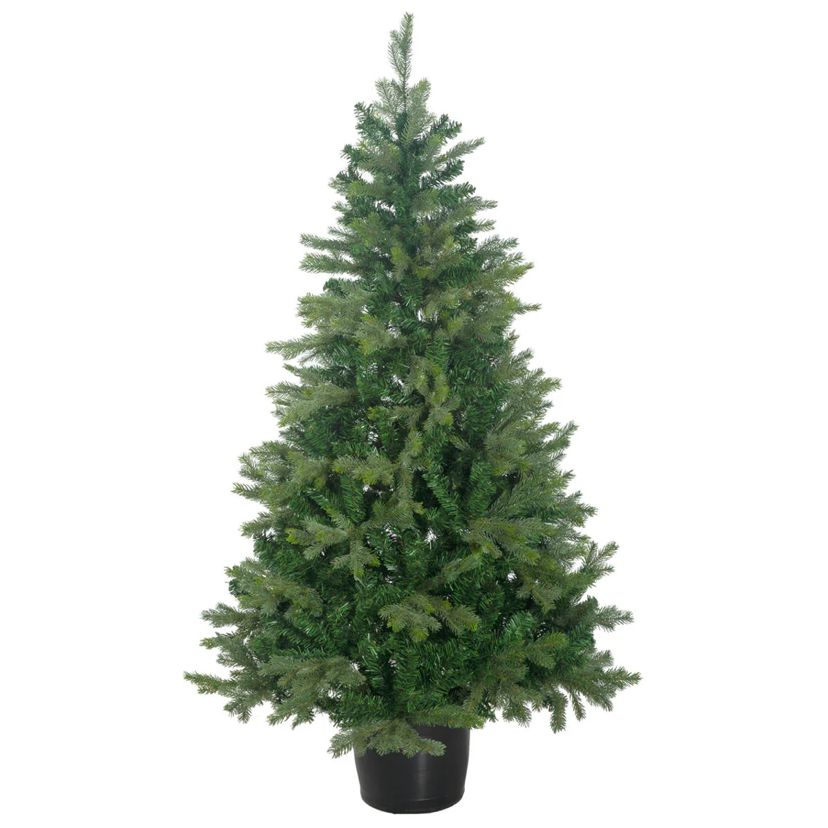 5' PE Wilshire Spruce Cone-Shaped Artificial Topiary w/Pot -Green/Blue