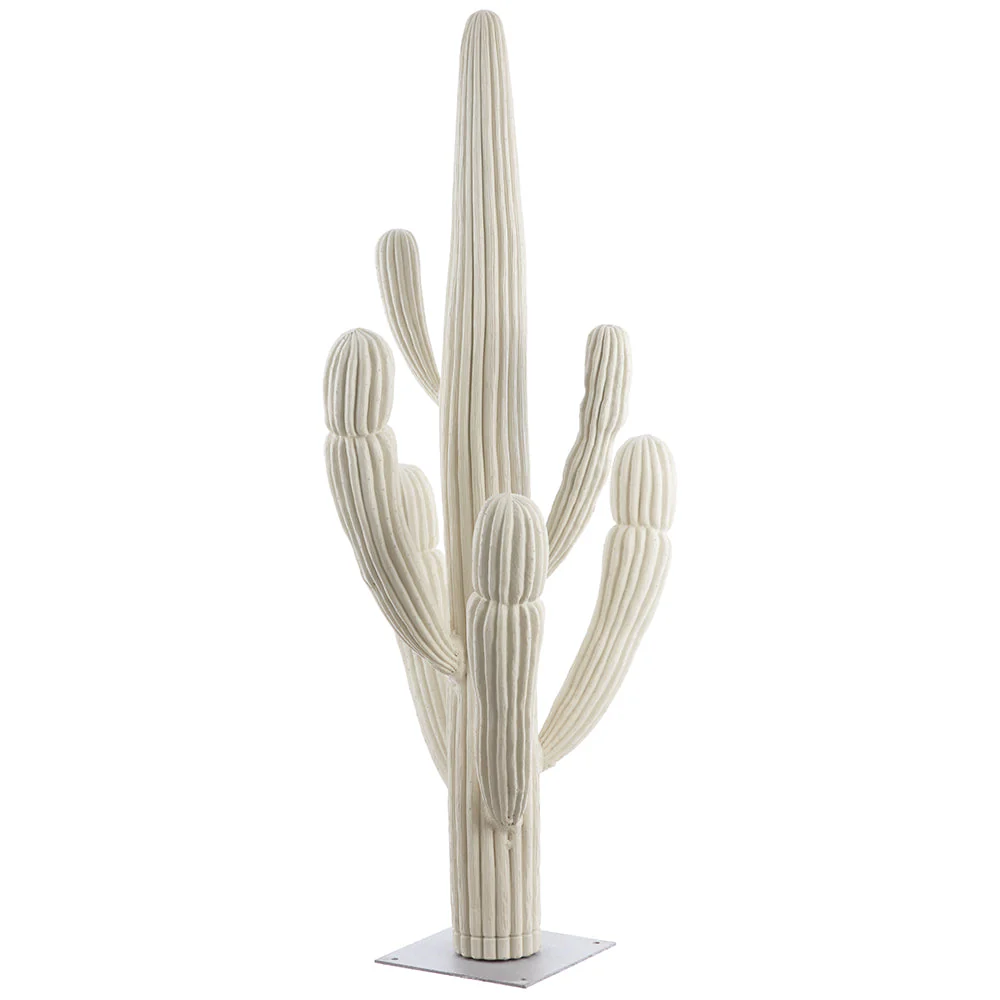 5' Saguaro Cactus Artificial Plant w/Metal Stand -Beige