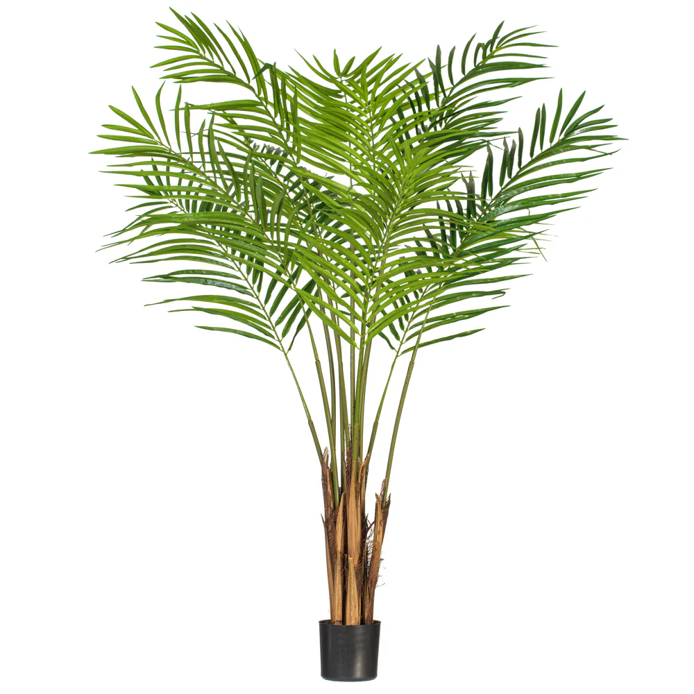 5' Silk Areca Palm Tree w/Plastic Pot -Green