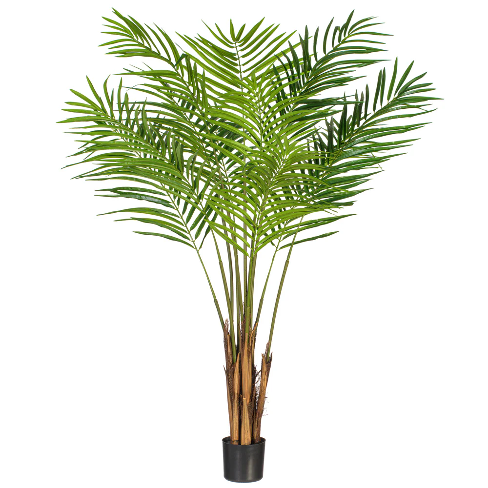 5' Silk Areca Palm Tree w/Plastic Pot -Green - Image 5