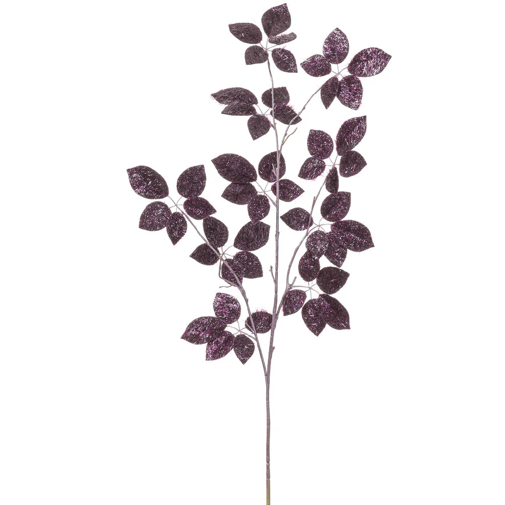 50.5" Metallic Artificial Schefflera Leaf Stem -Violet (Pack of 6)