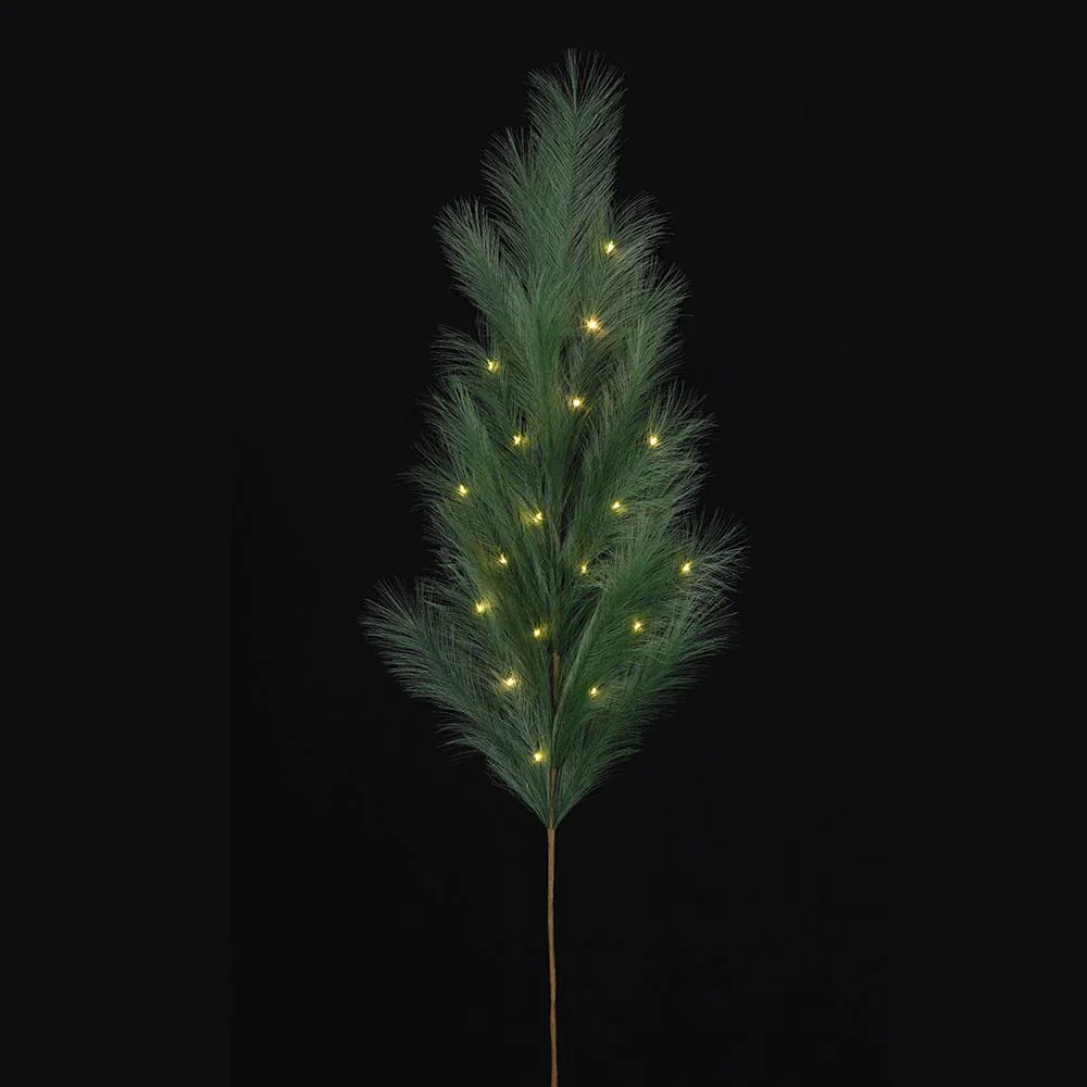 50" Artificial Pampas Grass Stem, Battery LED Pre-Lit -Green (Pack of 12) - Image 2
