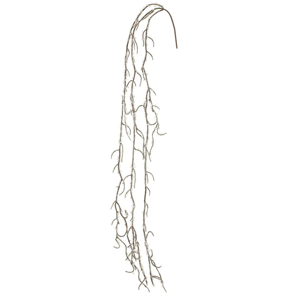 50" Iced Artificial Twig Stem -Clear (Pack of 12)