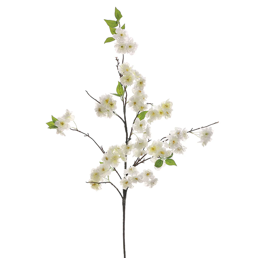 50" Silk Cherry Blossom Flower Spray -White (Pack of 12)