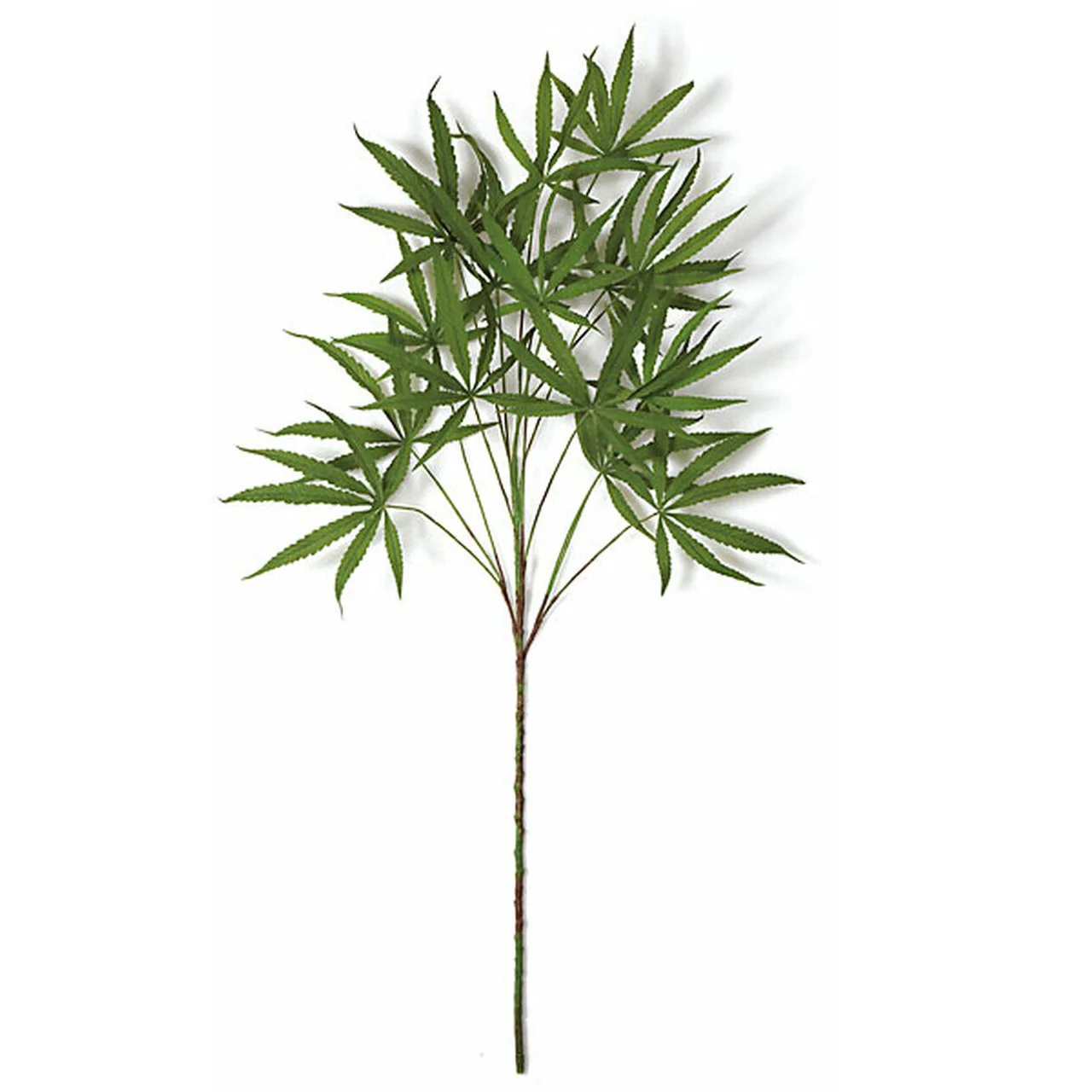 50" Silk Marijuana Leaf Stem -Green (Pack of 6)
