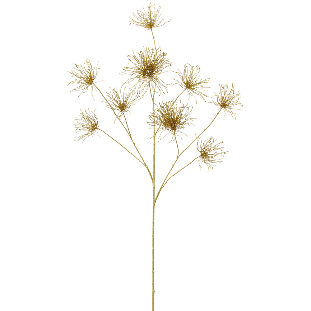 51.5" Glittered Metallic Artificial Pine Stem -Gold (Pack of 6)