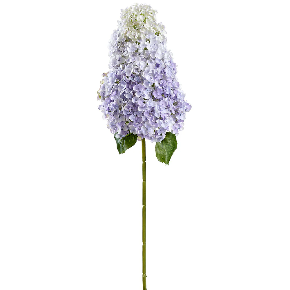 51" Cone Hydrangea Silk Flower Stem -Lavender/Green (Pack of 4)