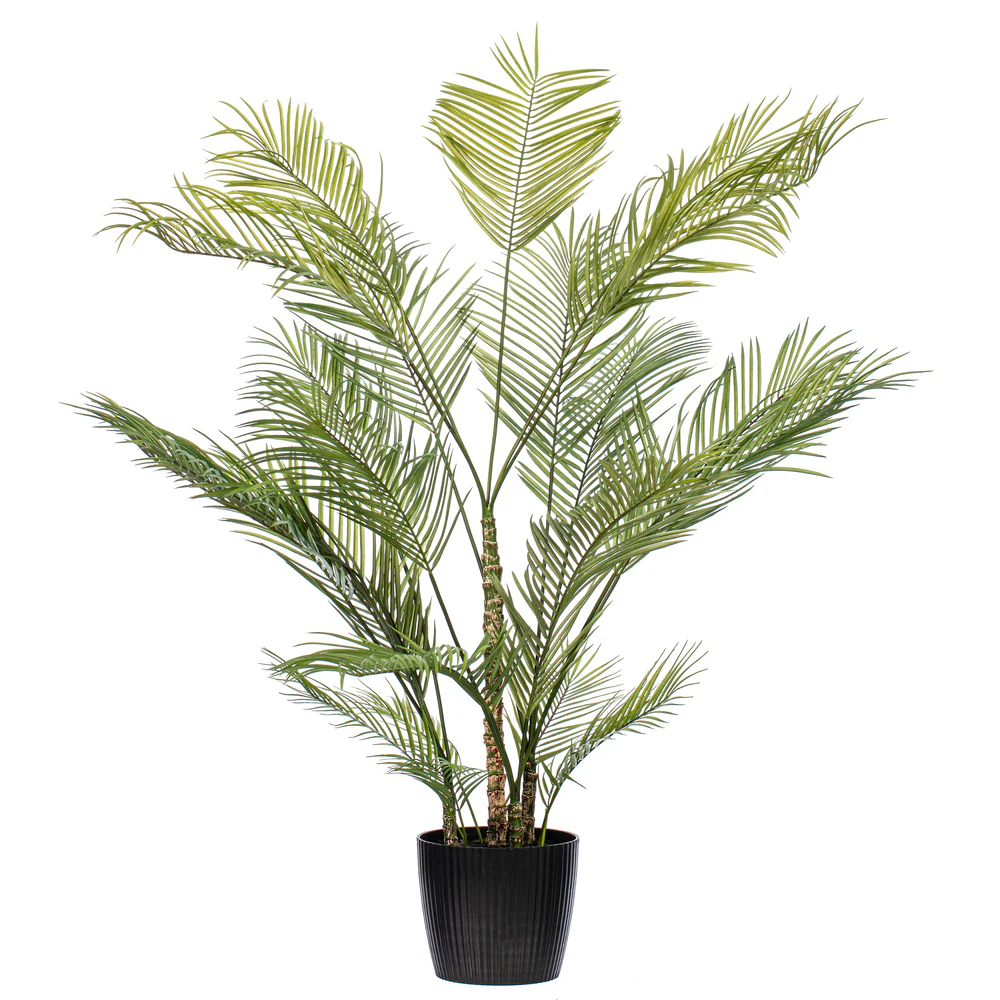 5'10" Areca Silk Palm Tree w/Plastic Pot -Green