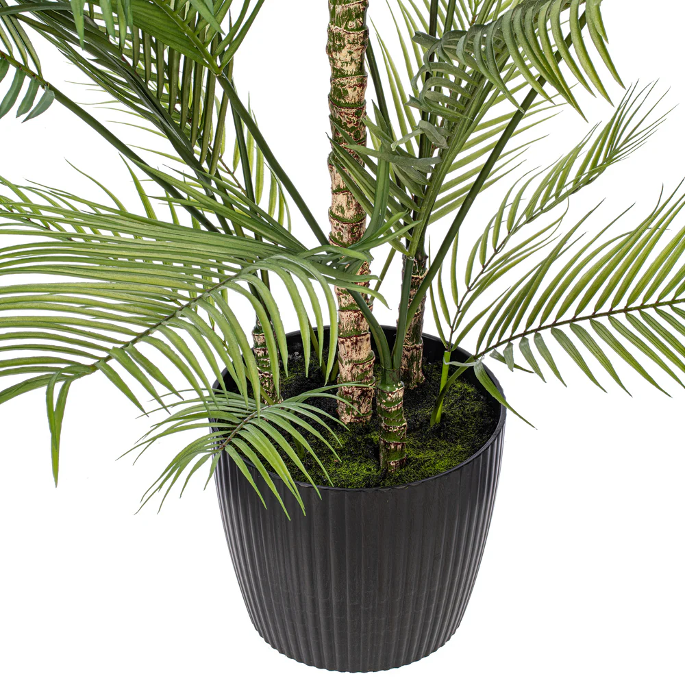5'10" Areca Silk Palm Tree w/Plastic Pot -Green - Image 3