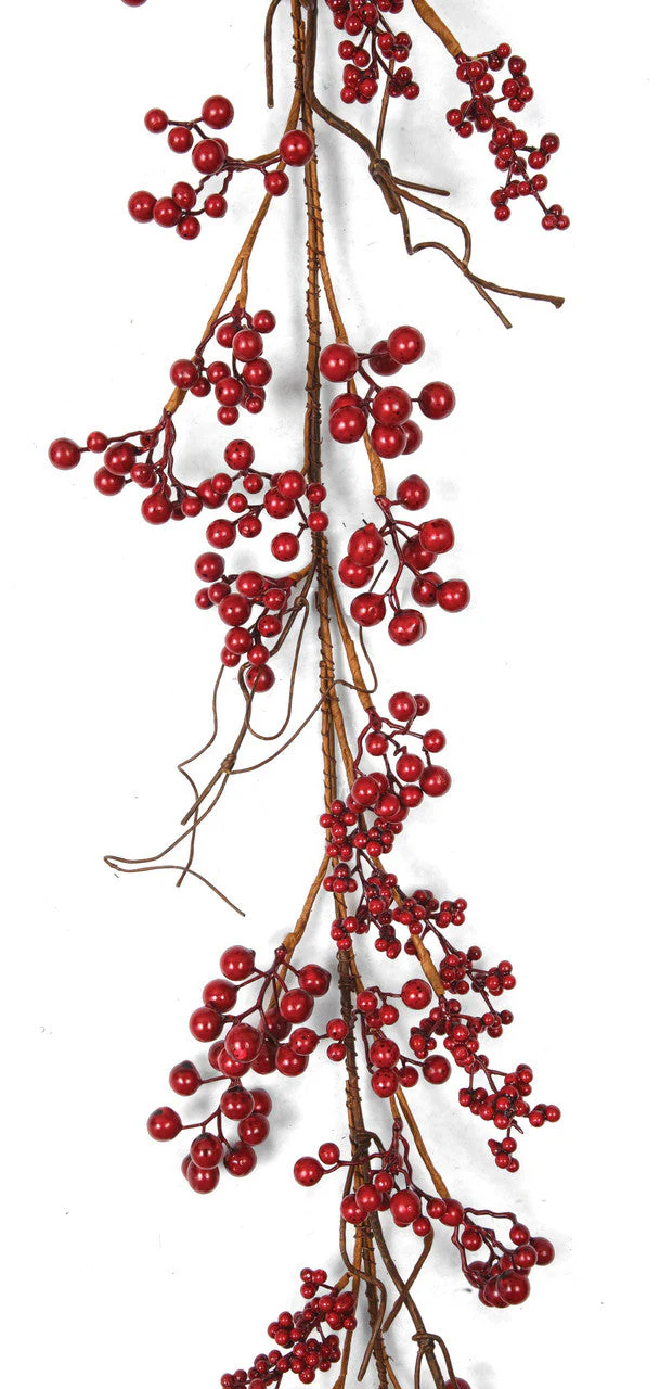 5'10" Artificial Berry Twig Garland -Red (Pack of 2) - Image 2