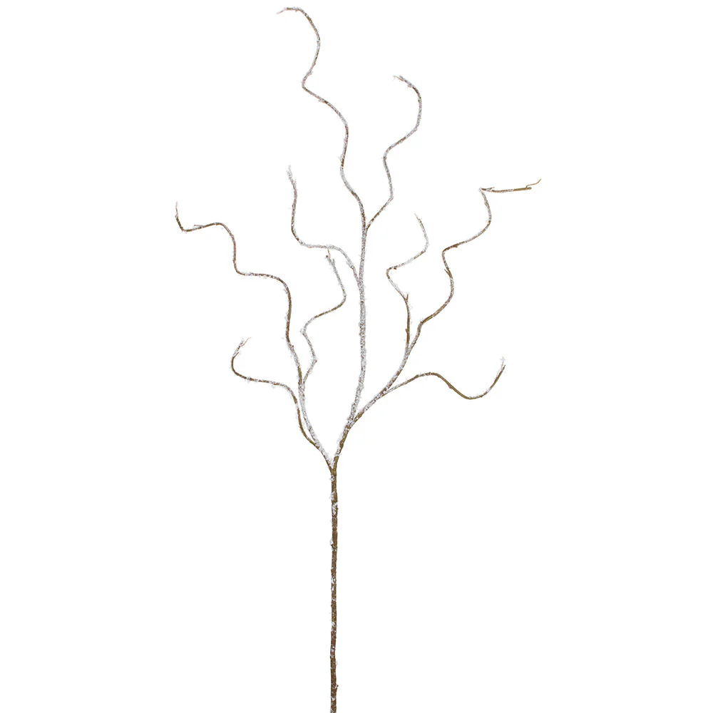 52.5" Flocked Artificial Twig Stem -White (Pack of 12)