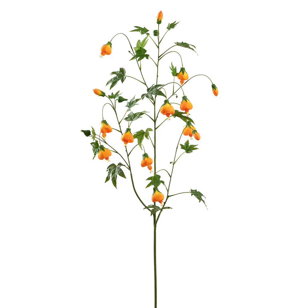 52.75" Abutilon Flowering Maple Silk Flower Stem -Yellow (Pack of 6)