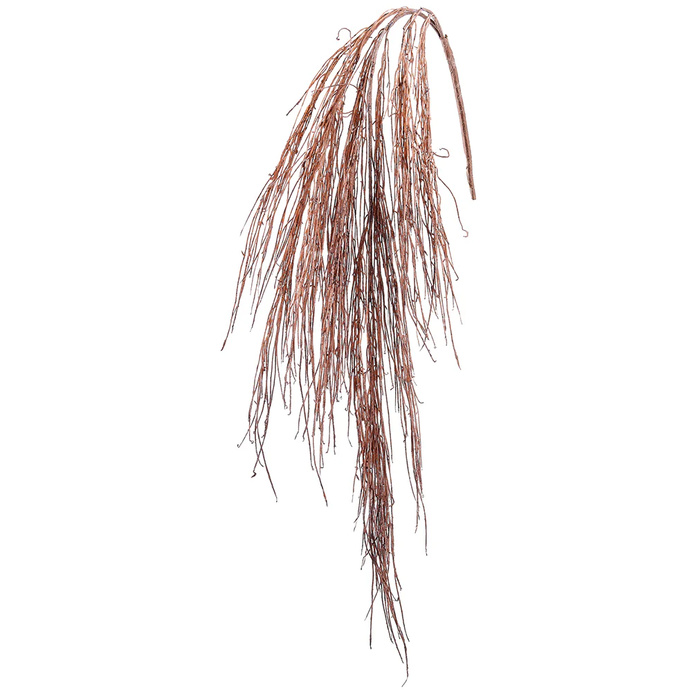 52" Hanging Artificial Dried-Look Willow Leaf Stem -Beige (Pack of 12)