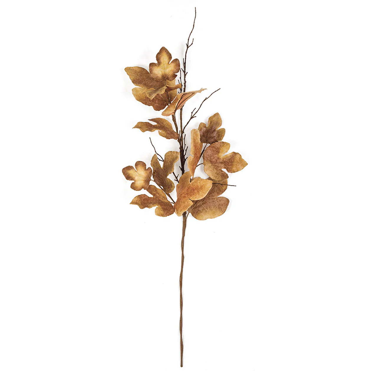 52" Silk Fall Maple Leaf & Twig Stem -2 Tone Brown (Pack of 6)