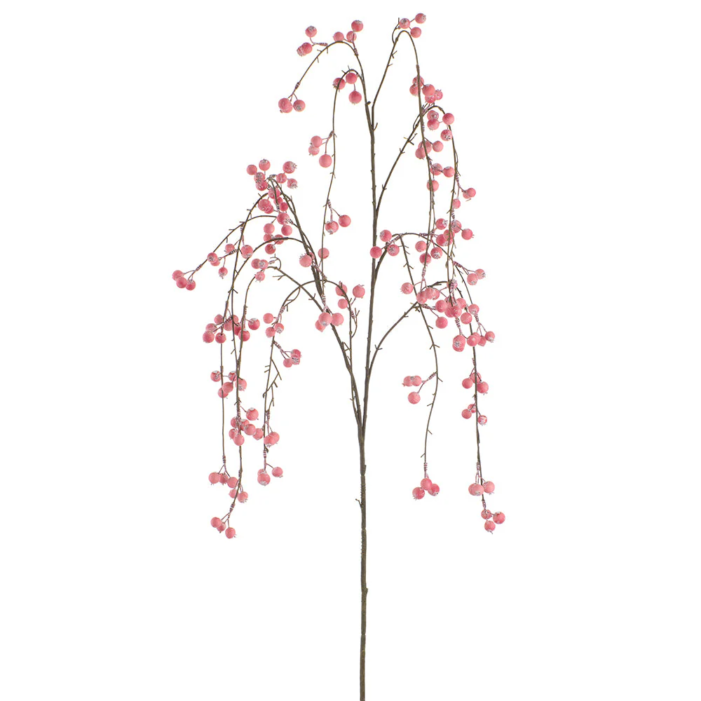 53" Hanging Berry Artificial Stem -Pink (Pack of 6)
