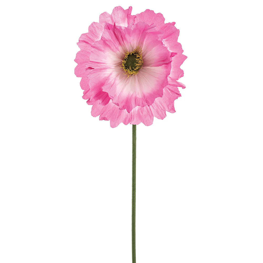 53" Paper Giant Poppy Artificial Flower Stem -Boysenberry (Pack of 12)