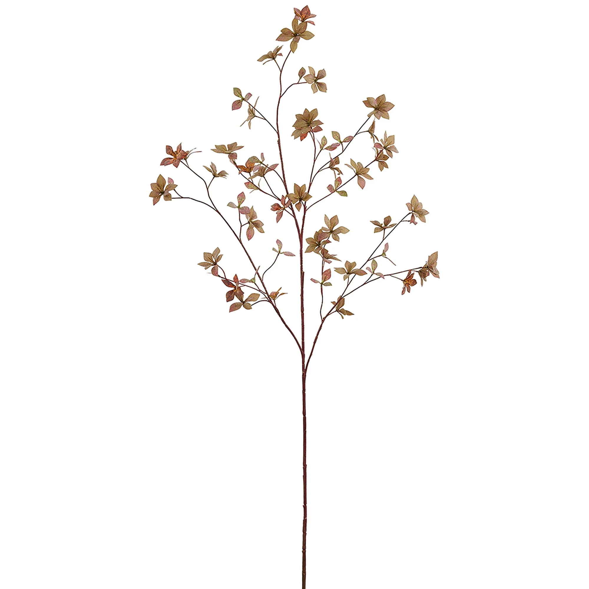 54" Enkianthus Leaf Silk Stem -Green/Brown (Pack of 6)