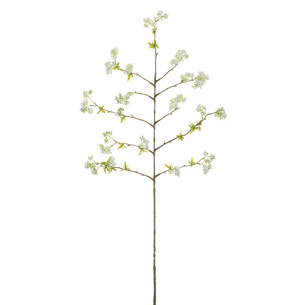 54" Mini Blossom Silk Flower Stem -White (Pack of 12)