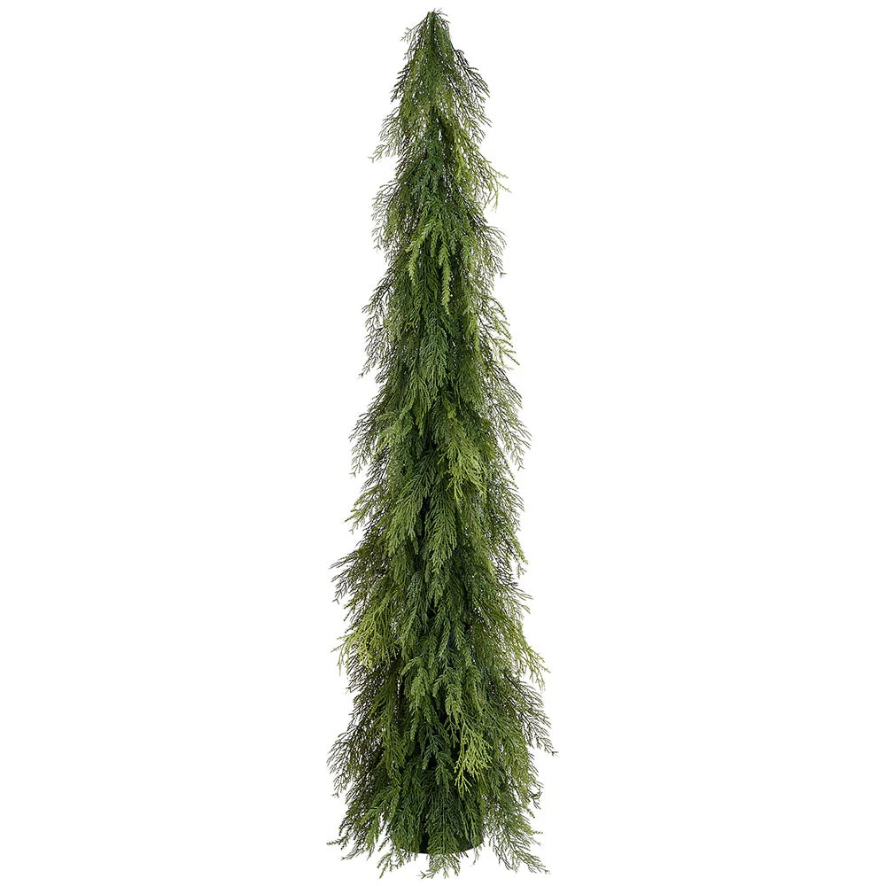 5'5" Artificial Deluxe Mixed Cedar Cone-Shaped Topiary w/Base -Green (Pack of 2)