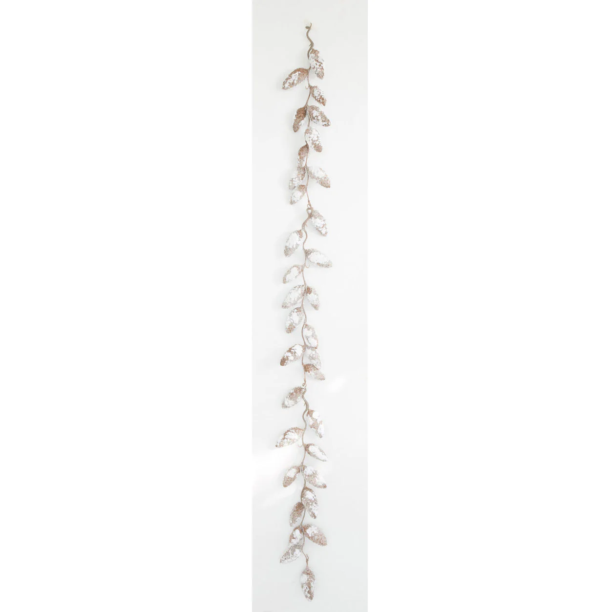 5'5" Glittered & Flocked Artificial Pinecone Garland -White/Brown (Pack of 4)