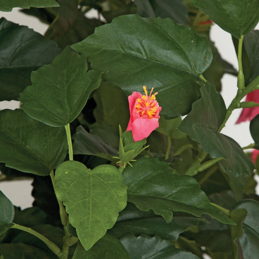 5'6" Hibiscus Flower Silk Tree w/Pot -Hot Pink - Image 3