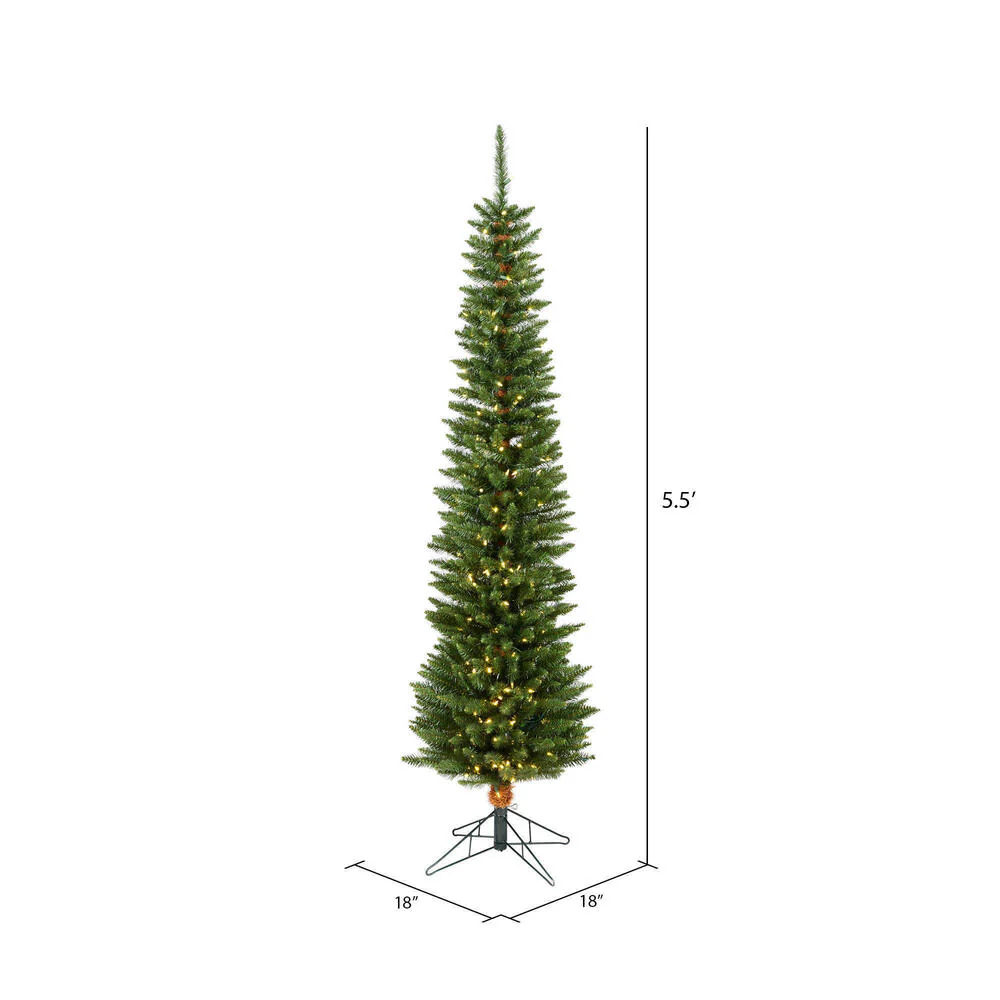5'6"Hx18"W Pole Durham Pine Artificial Christmas Tree, LED Pre-Lit -Green - Image 3