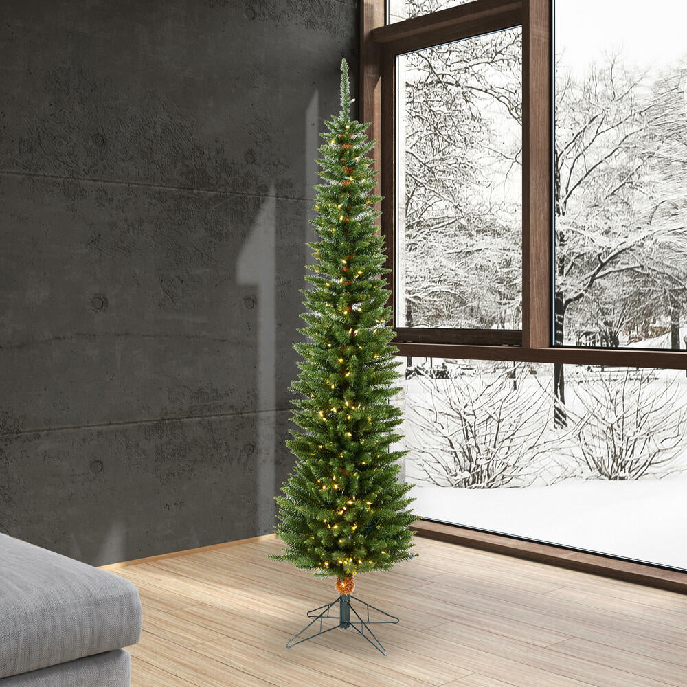 5'6"Hx18"W Pole Durham Pine Artificial Christmas Tree, Micro LED Pre-Lit (Multi-Mode) -Green - Image 8