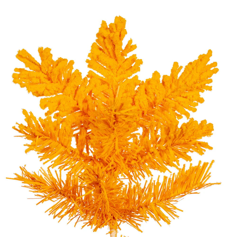5'6"Hx22"W Flocked Pencil Fir Artificial Christmas Tree, Unlit -Yellow - Image 2
