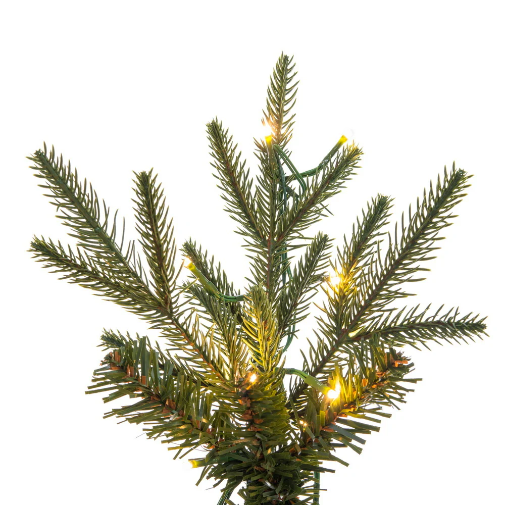 5'6"Hx25"W PE Pencil Bixley Fir Artificial Christmas Tree, Micro LED Pre-Lit (Multi-Mode) -Green - Image 2