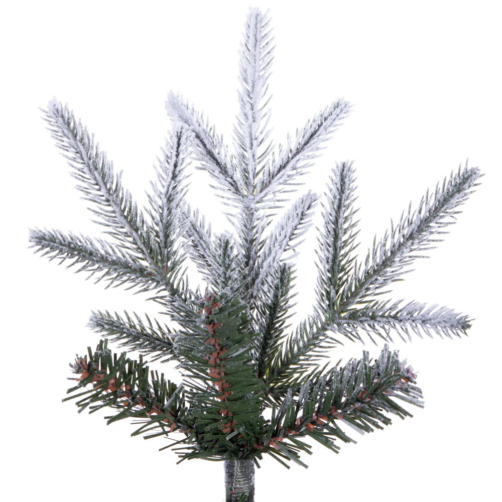 5'6"Hx25"W PE Pencil Frosted Bixley Pine Artificial Christmas Tree, Unlit -White/Green - Image 2