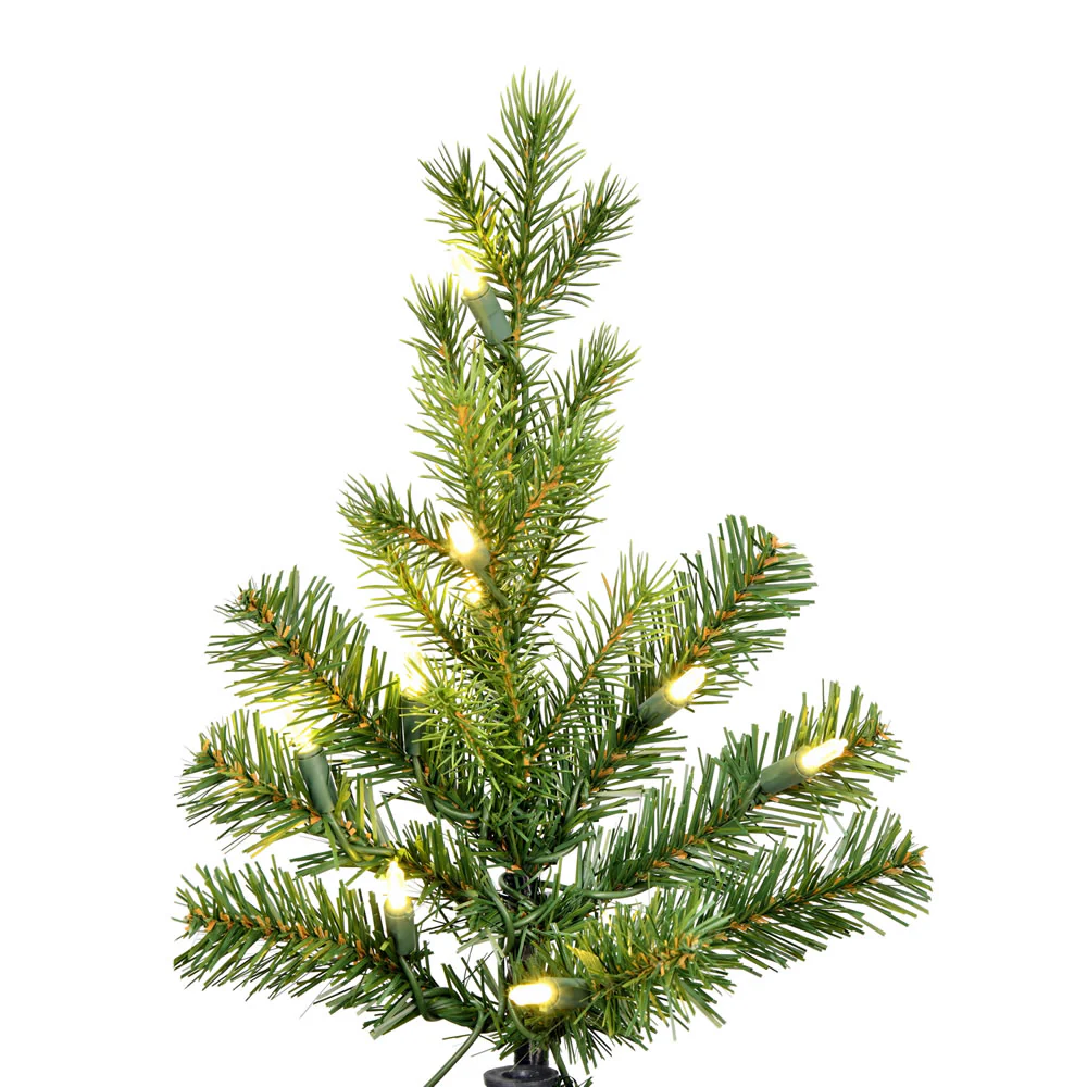 5'6"Hx32"W PE Pencil Moutauk Pine Artificial Christmas Tree, LED Pre-Lit -Green - Image 5
